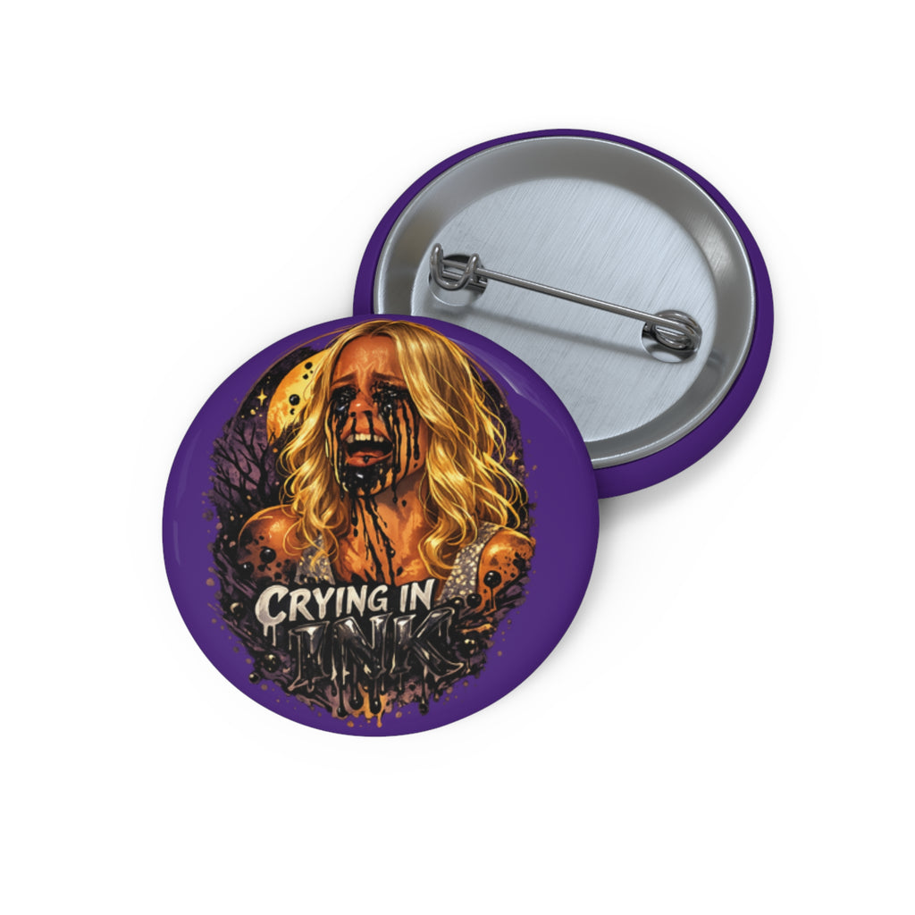 Crying In Ink by Dark.Lex Pin Button — Gothic Horror Badge