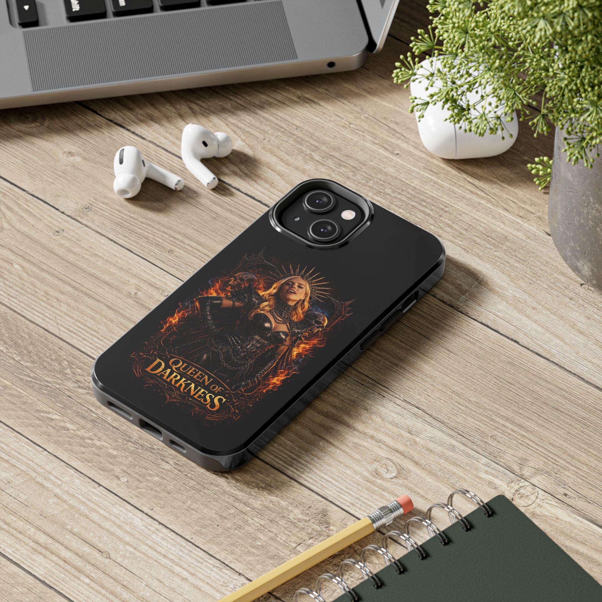 Crystal Sparkle Queen of Darkness by Dark.Lex  Phone Case — Gothic Flame Protective Case