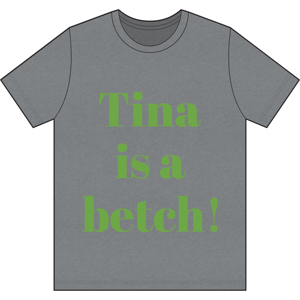 Crystal Sparkle Graphic Tee — "Tina is a Betch!" Bold Pink Statement T-Shirt