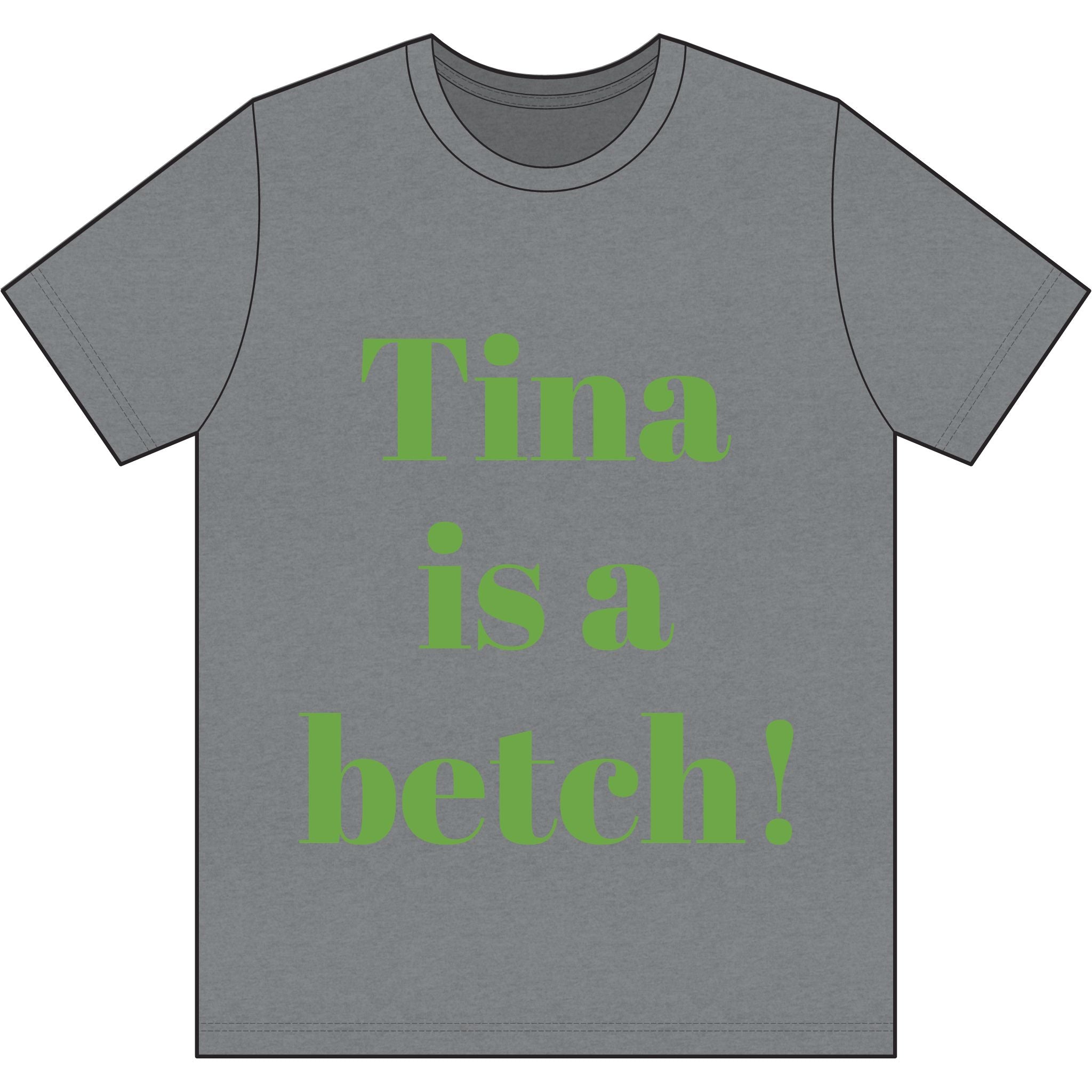 Crystal Sparkle Graphic Tee — "Tina is a Betch!" Bold Pink Statement T-Shirt