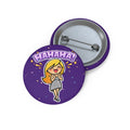 Laughing Crystal Sparkle Pin Button — Funny Cartoon Badge with "HAHAHA!" Text