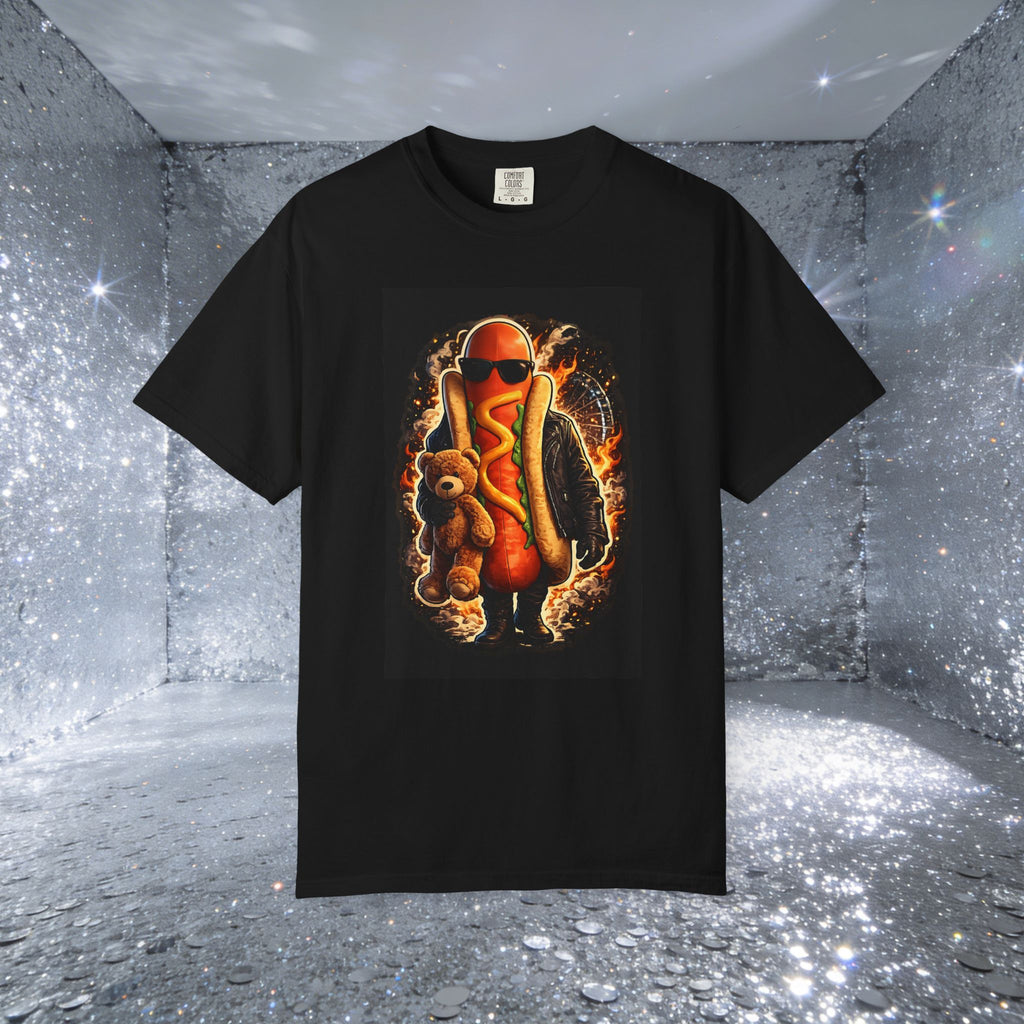 Hot Dog With Teddy by Dark.Lex Graphic T-Shirt — Funny Retro Streetwear Tee